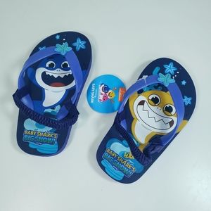 9K Nickelodeon Baby Shark Water Sandals Blue Multi Unisex Summer Beach Slides